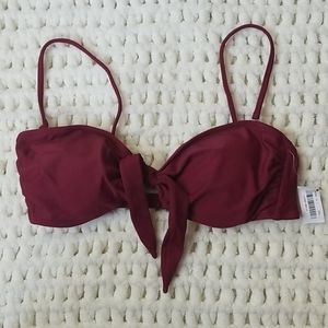 NWT Old Navy maroon bikini top red